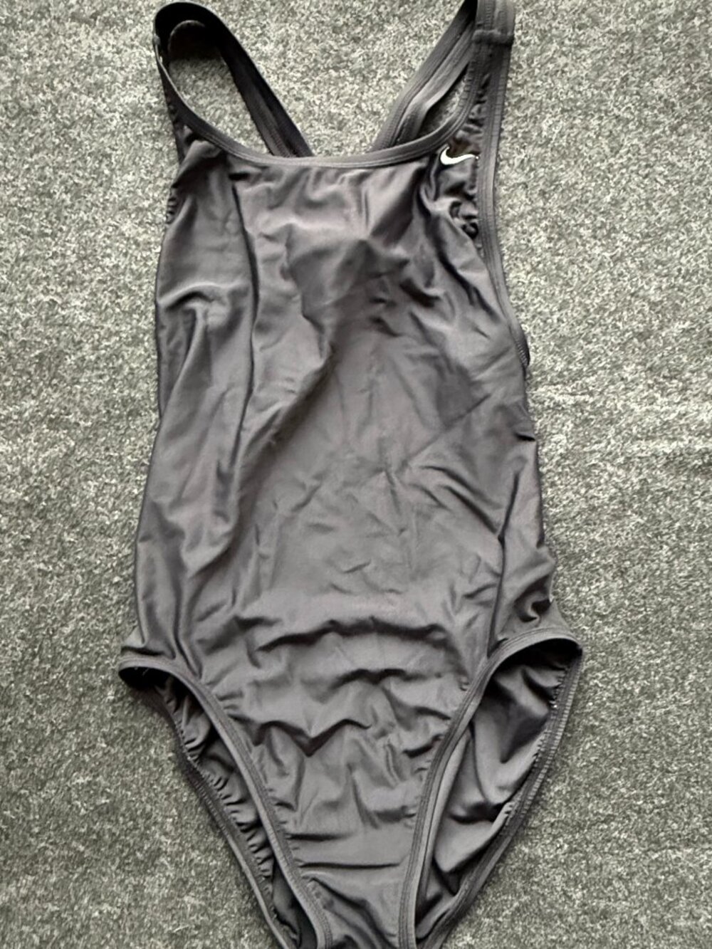 Nike HydraStrong Black Fastback One Piece Swimsuit Size 10